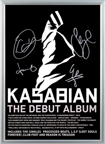 Kasabian - Debut Album Signed Music Print
